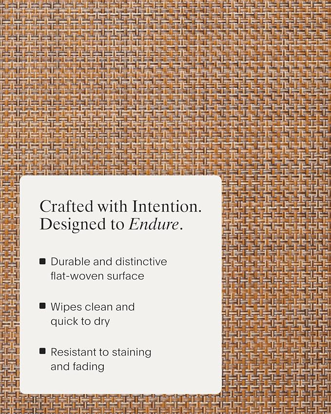 Chilewich Basketweave Placemats, Woven Rectangle Placemats Set of 4 | Reusable - Image 3