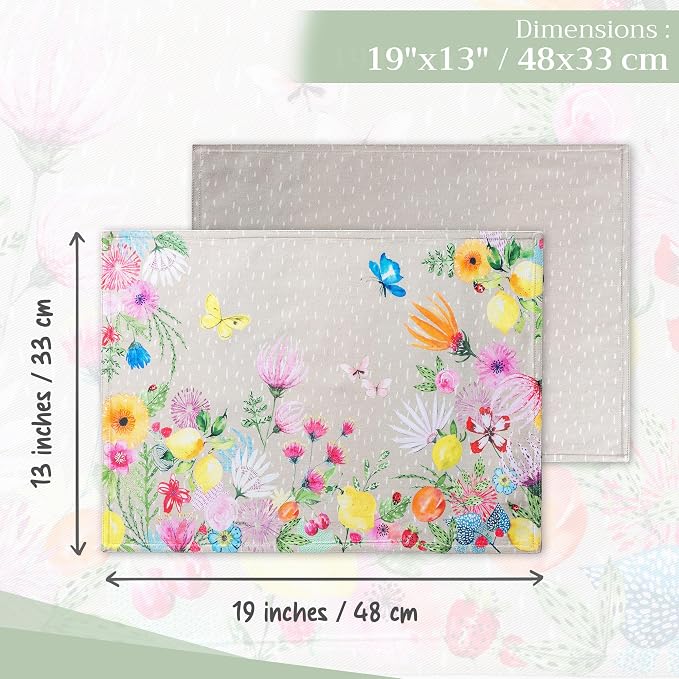 Maison d' Hermine Placemats Set of 4 Reusable 100% Cotton | Cloth Place Mats - Image 4