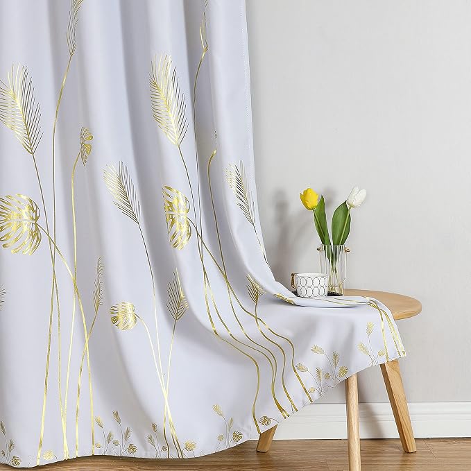 Greyish White Room Darkening Curtains 90 Inches Long - Image 7