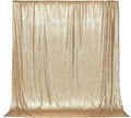 PartyDelight Light Gold Sequin Backdrop 6x6ft Sparkly Photo Curtain | 4 Inch by PartyDelight