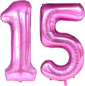 Jonhamwelbor 15 Balloon Number Pink 15 Foil Mylar Jumbo Giant Big Large 51 by Jonhamwelbor