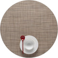 Chilewich Mini Basketweave Placemats, Round Woven Placemats Set of 4 | Reusable by Chilewich