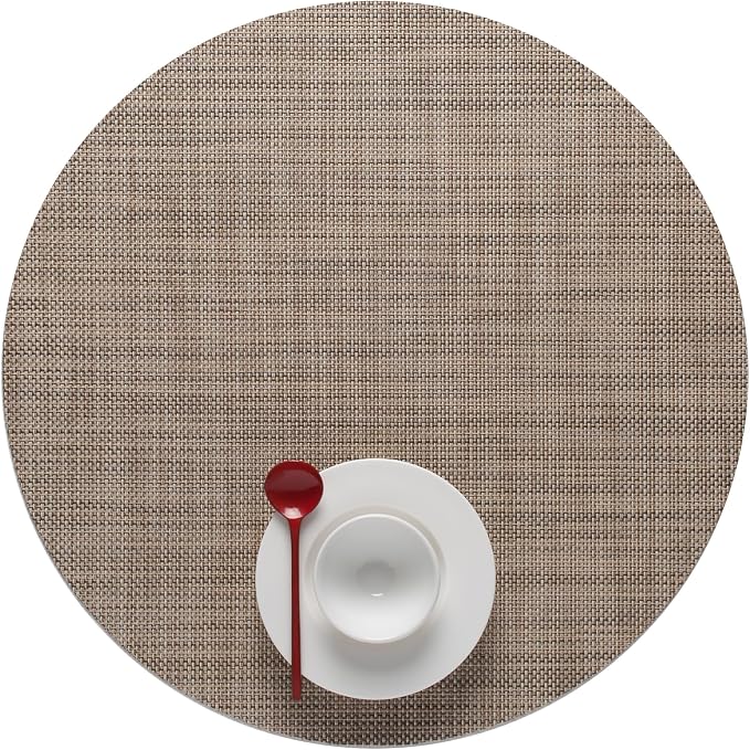 Chilewich Mini Basketweave Placemats, Round Woven Placemats Set of 4 | Reusable by Chilewich