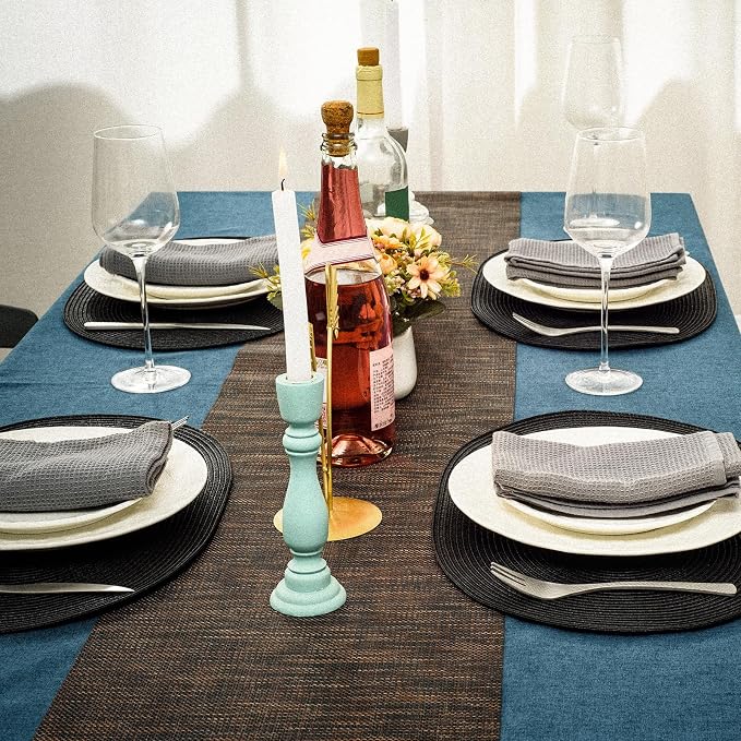 AHHFSMEI Placemats Set of 6 for Dining Table Washable Woven Non-Slip 18x12 - Image 6