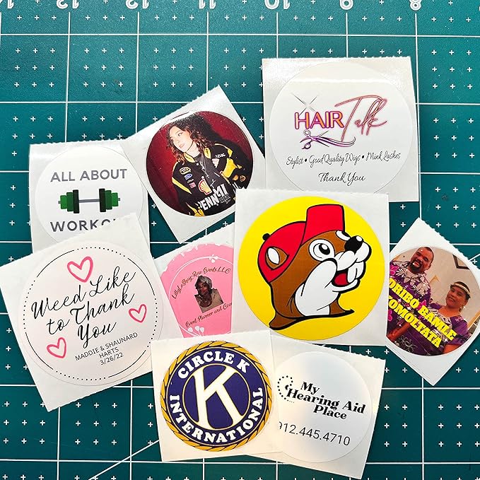 150 Custom Circle/Square BOPP Roll Labels- Personalized Stickers for Business Logo, Party, Wedding Favor, Baby Shower-Any Design Text + Image, Matte/Gloss Finish (4 * 2 Inch)