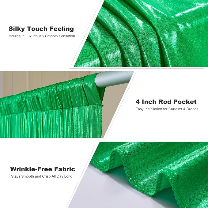 gogoparti 10x10FT Green Sequin Backdrop Curtain - Image 3