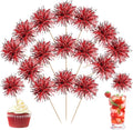 40 PCS Foil Firework Cupcake Toppers Sparkle Tinsel Cupcakae Picks Sparkler by ZHUOWEISM