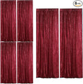 Sugargirl Burgundy Sequin Backdrop Curtain 6 Panels 2FTx8FT Glitter Burgundy by Sugargirl
