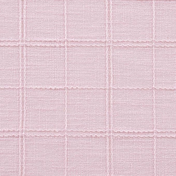 Linen Checked Farmhouse Table Runner, 13x60 Inches Pink | Raised Grid Design - Image 6