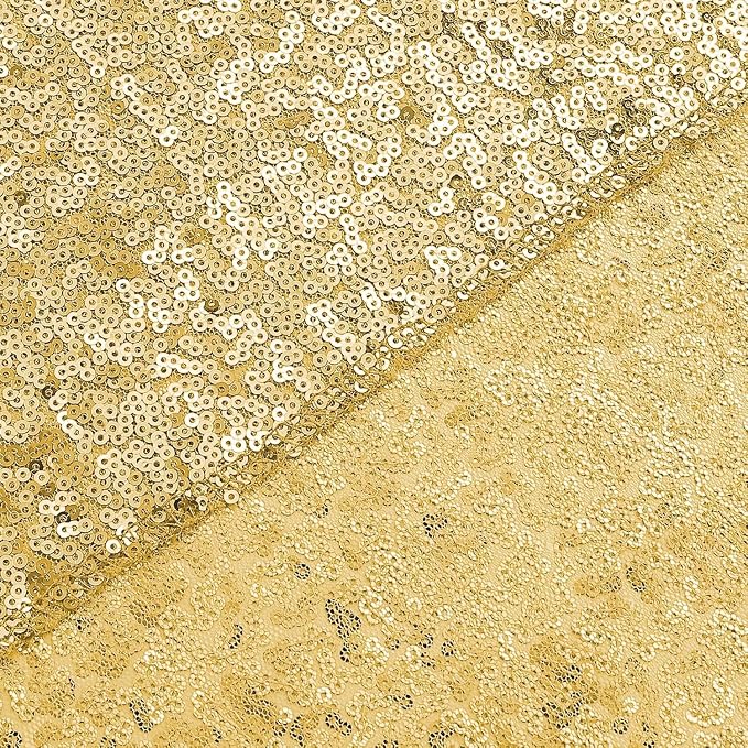 Sugargirl Gold Sequin Backdrop Curtain 3 Panels 2FTx8FT Glitter Gold Background - Image 8