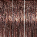 Voircoloria Brown Foil Fringe Backdrop Curtains, Birthday Party Decorations by Voircoloria