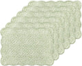 6 PC Quilted Placemats, 100% Cotton Fabric Washable Cloth Table Mats by MINUPWELLHome