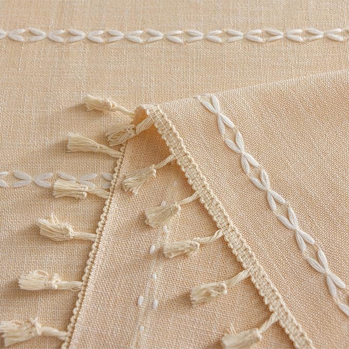 Sutuo Home Boho Curtains for Bedroom Dining Room Kitchen, Light Filtering Linen - Image 4