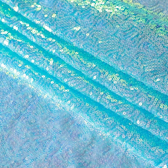 Sugargirl Mermaid Blue Sequin Backdrop Curtain 6 Panels 2FTx8FT Glitter Mermaid - Image 4