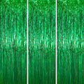 Voircoloria Green Foil Fringe Backdrop Curtains, 3.3 x 6.6 ft, Birthday Party by Voircoloria