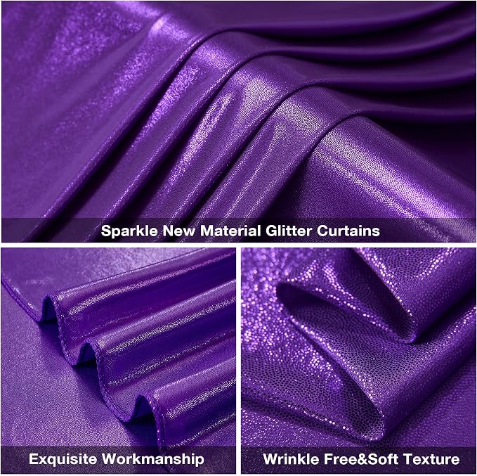 20x10FT Purple Sequin Backdrop Curtain - Image 6