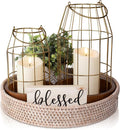 Rustic Farmhouse Lantern Decor Set of 2 by KIBAGA