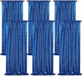 Royal Blue Sequin Curtains Backdrop 6 Pcs 2FTx8FT Shiny Shimmer Fabric | by B-COOL
