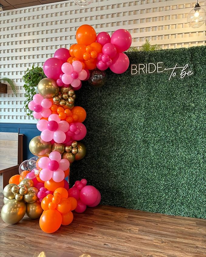 200Pcs Pink and Orange Gold Balloons Garland Arch Kit - Image 7