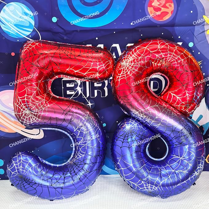 40 In Red And Blue Birthday Theme Large Number 4 Balloon | Giant Large Helium - Image 6