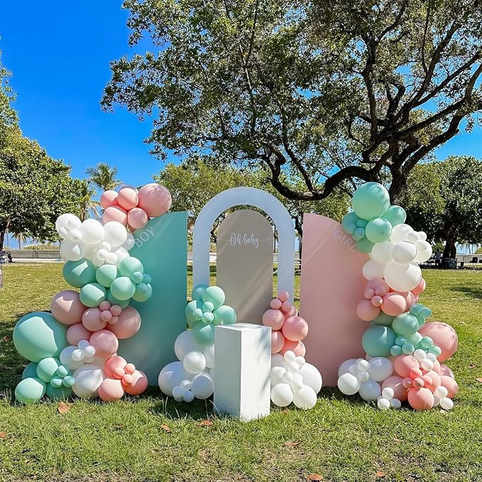 Sage Green Balloons for Boho Baby Shower Fairy Birthday Party Decorations | - Image 5