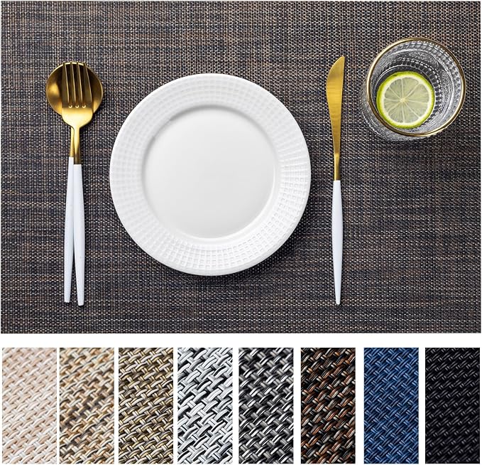 LEXMORE Placemats Set of 4 Vinyl/Plastic Woven Place Mats by lexmore