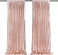 Blush Pink Sequin Backdrop Curtains Party Glitter Drapes 2 Pcs 2FTx8FT | by B-COOL