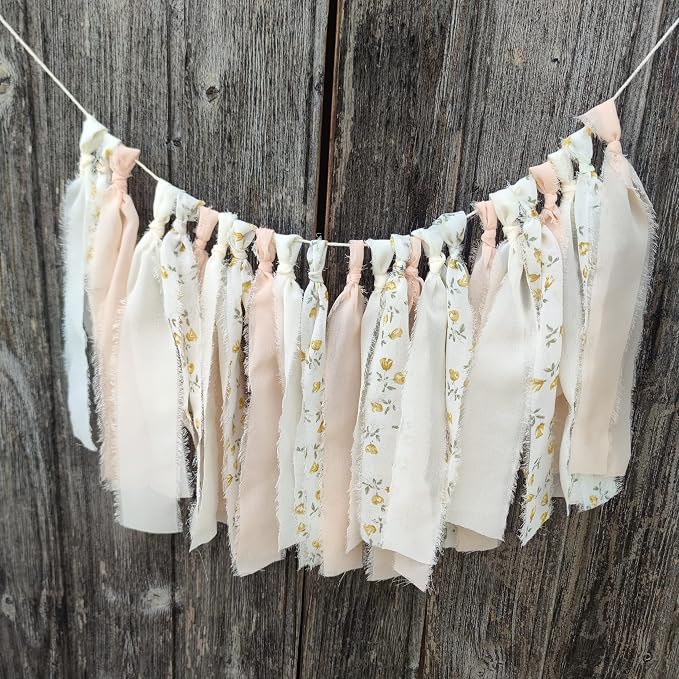 Peach Floral Chiffon Tsaasel Garland - Image 3