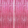Glitter Pink Party Streamers 2Pack Glitter Foil Fringe Curtain 3.3 x 8.3ft Pink by UWPVOWSR