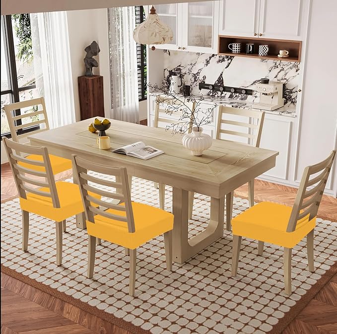 Smiry Waterproof Seat Covers for Dining Room Chairs, No Rear Covers | Stretch - Image 8