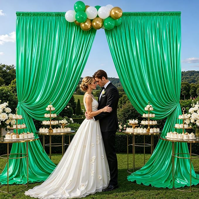 gogoparti 10x10FT Green Sequin Backdrop Curtain - Image 2