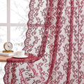 FOLKSIDE Burgundy Lace Curtains by FOLKSIDEHomeDecoration