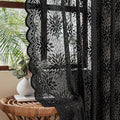 MIULEE Black Floral Lace Curtains 2 Panels, Light Filtering Rod Pocket Panels by MIULEE
