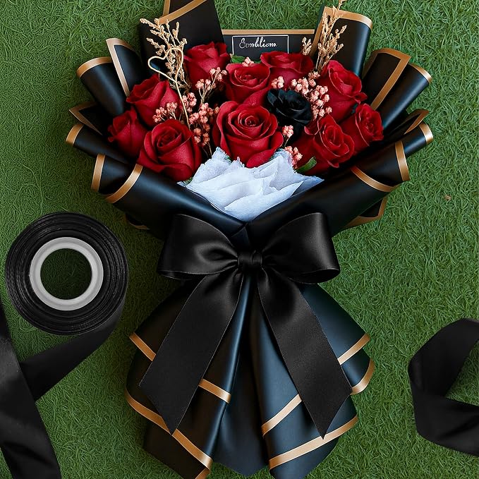 30Yards 1 1/2In Black Satin Ribbon - Image 4