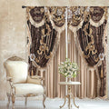 Brown Vintage Elegant Luxury No Tassel Living Room Bedroom Window Curtains | by Riyidecor