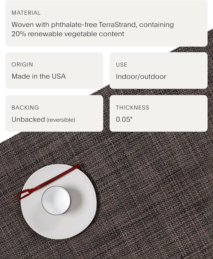 Chilewich Mini Basketweave Placemats, Woven Oval Placemats Set of 4 | Reusable - Image 4