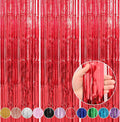 3 Pack 3.3 x 9.9 ft Red Foil Fringe Curtains Streamers Party Decorations | Foil by Crosize