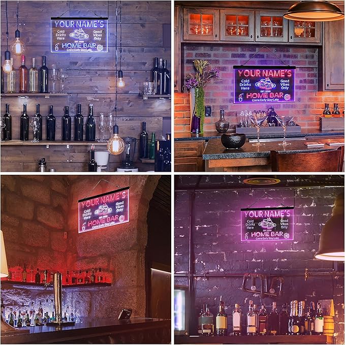 ADVPRO Personalized Your Name Custom Home Bar Beer Established Year Dual Color LED Neon Sign Blue & Yellow 12 x 8.5 Inches st6s32-p1-tm-by