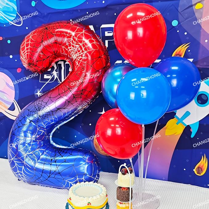 40 In Red And Blue Birthday Theme Large Number 5 Balloon | Giant Large Helium - Image 4
