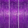 Voircoloria Purple Foil Fringe Backdrop Curtains, Birthday Party Decorations by Voircoloria