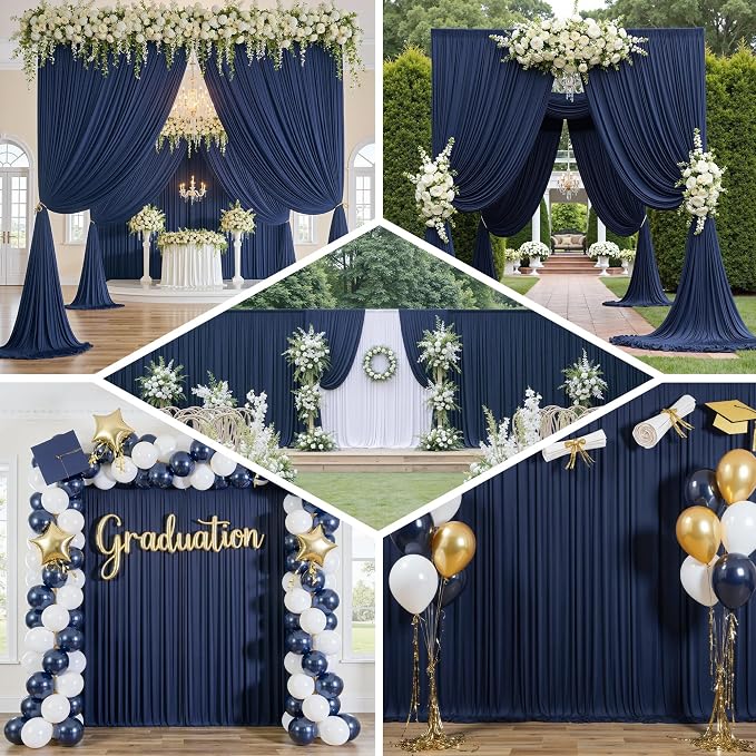 20ft×12ft Navy Blue Backdrop Curtain - Image 8