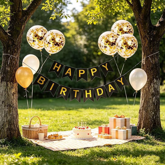 Happy Birthday Banner Sign Bunting Hanging Decorations - Image 5