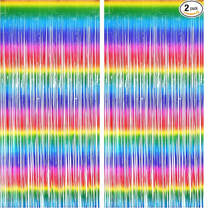 BRAVESHINE Colorful Streamers Fringe Backdrop 80s 90s Party Decorations | 2 by BRAVESHINE