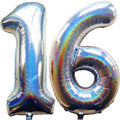Jonhamwelbor 40 Inch Laser Silver Number 16 Balloon Numbers Foil Mylar Giant by Jonhamwelbor