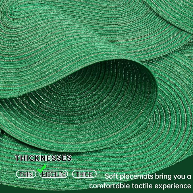 Placemats Set of 6, Woven Oval Braided Dining Table Mats | 12 x 17.5 Inch Size - Image 3