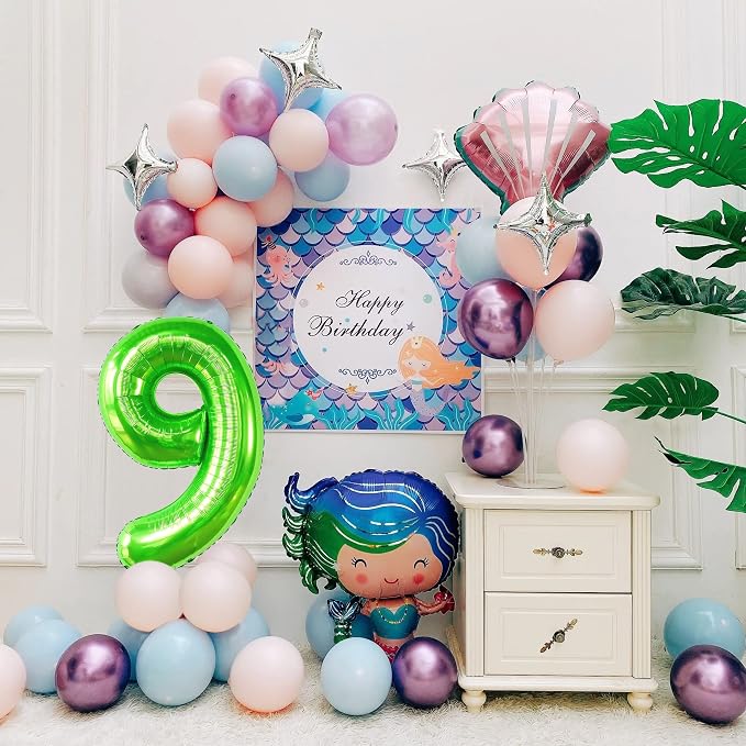 40 inch Number Balloon 0-9 Green Large Number 9 Balloons, Digital Balloons - Image 2