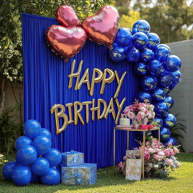 Royal Blue Backdrop Curtain for Parties Backdrop Drapes 10x10FT | Wrinkle Free - Image 4