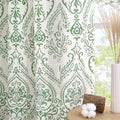 Linen Curtains 90 inches Long for Living Room, Vintage Damask Flower Pattern by LAMIT