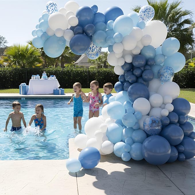 Vellax 146-Pc Balloon Garland Arch Kit, Dusty & Light Blue, light blue & white - Image 7