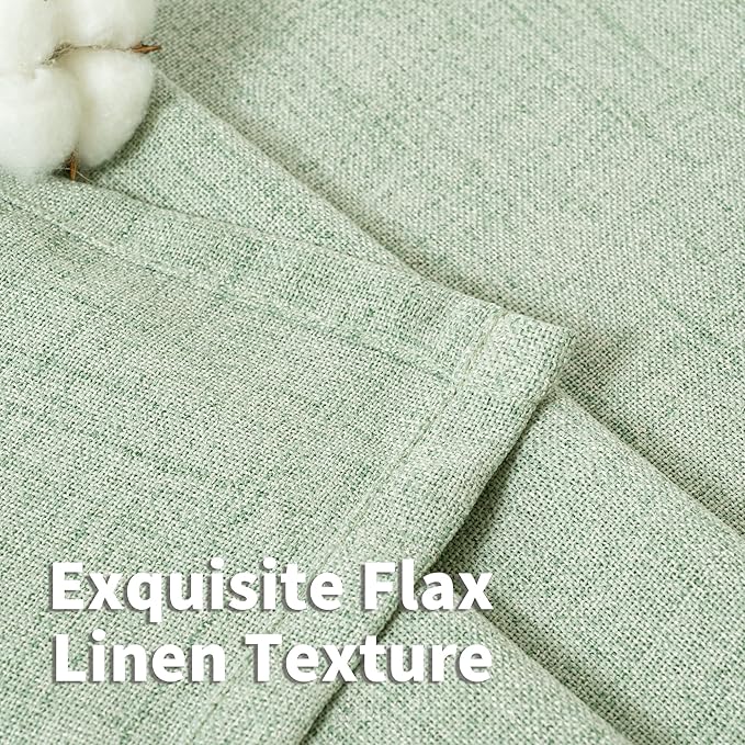 YoungsTex Sage Green Linen Curtains 90 Inches Long - Image 4